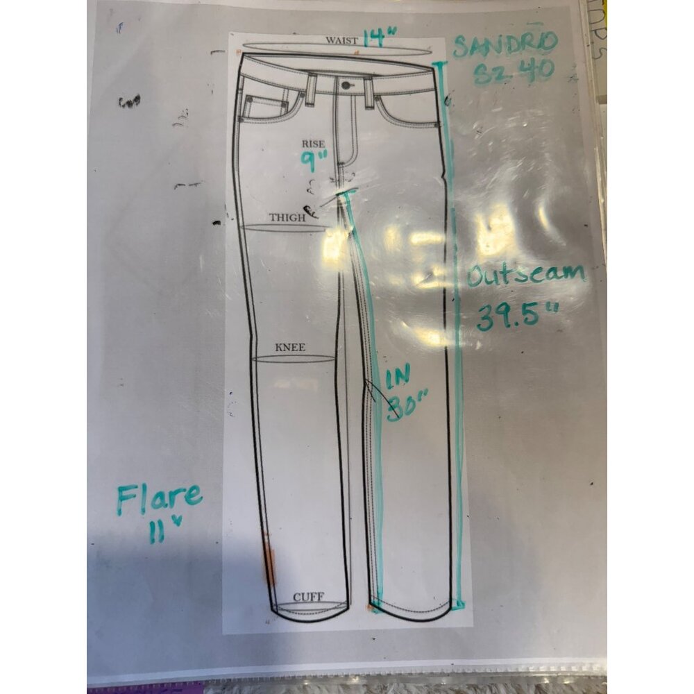 Sandro Wide Leg Jeans P3316-E Light Blue Denim Retro Jeans Size 40/L - Picture 9 of 9